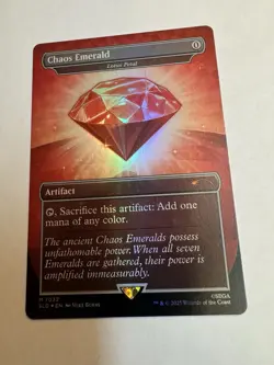 RED CHAOS EMERALD LOTUS PETAL MTG SONIC THE HEDGEHOG SECRET LAIR MAGIC GATHERING - Image 1