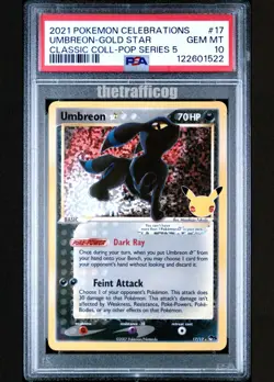 PSA 10 Pokemon 2021 Umbreon Gold Star 17 Celebrations 25th Anniversary classic - Image 1