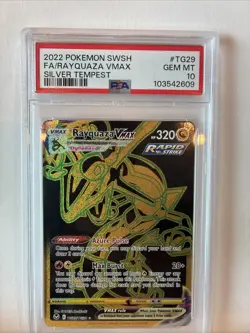2022 POKEMON SWORD & SHIELD SILVER TEMPEST #TG29 FULL ART/RAYQUAZA VMAX PSA 10 - Image 1