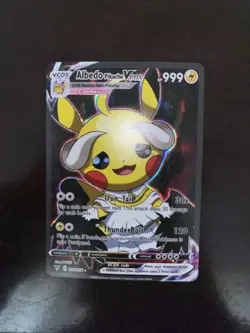 Albedo Pikachu Holo Poncho Cosplay Card Custom Shiny Detail - Image 1