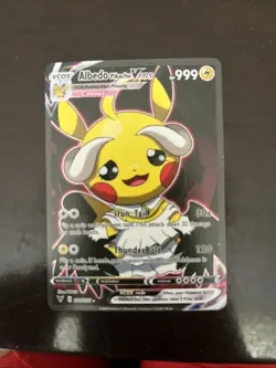 Albedo Pikachu Holo Poncho Cosplay Card Custom Shiny Detail - Image 3