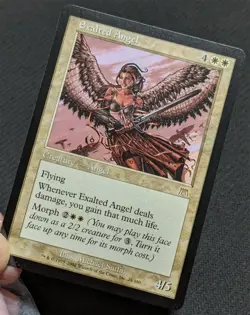 MTG Onslaught Exalted Angel English Card Lightly Played Collectible - Image 3