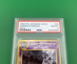 1999 Pokemon Japanese Gym 2 Sabrinaâ€™s Gengar Holo Banned Art #94 PSA 8 - Image 4