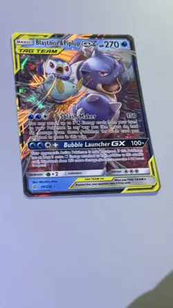 Blastoise & Piplup GX 38/236 Sun Moon Cosmic Eclipse Tag Team Pokemon Card LP+ - Image 3