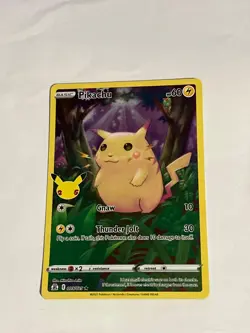 Pokemon Pikachu 005/025 25th Anniversary Celebrations Holo Rare Base Set Art NM - Image 1