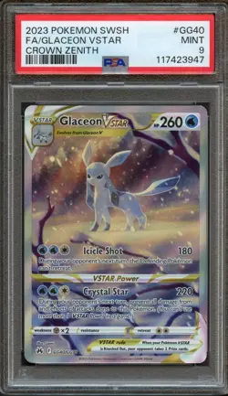 Glaceon VSTAR GG40/GG70 Crown Zenith Galarian Gallery PSA 9 Mint Pokemon Card - Image 1