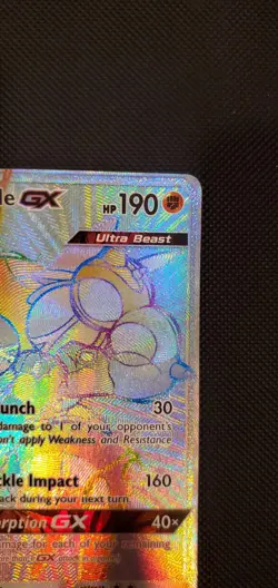 Buzzwole GX 115/111 Crimson Invasion Rainbow Secret Rare Holo Pokemon Card - Image 3