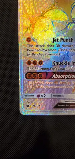 Buzzwole GX 115/111 Crimson Invasion Rainbow Secret Rare Holo Pokemon Card - Image 5