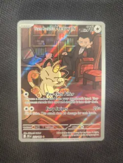 PokÃ©mon TCG Destined Rivals Team Rockets Meowth Card 203/182 - Image 1