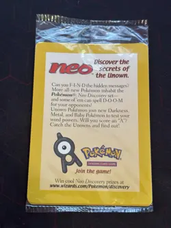 Sealed 2001 Entei Reverse Holo Pokemon Neo Discovery Black Star Movie Promo VTG - Image 1