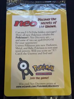 Sealed 2001 Entei Reverse Holo Pokemon Neo Discovery Black Star Movie Promo VTG - Image 4