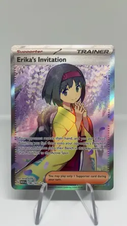 PokÃ©mon TCG Erika's Invitation Scarlet & Violet Holo Ultra Rare Card 196/165 - Image 1