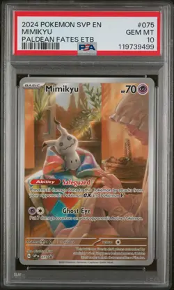 2024 POKEMON SVP EN-SV BLACK STAR PROMO #075 MIMIKYU PSA 10 - Image 1