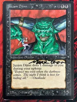 MTG Juzam Djinn - Arabian Nights (ARN) ARTIST SIGNED Mark Tedin Official LP - Image 1