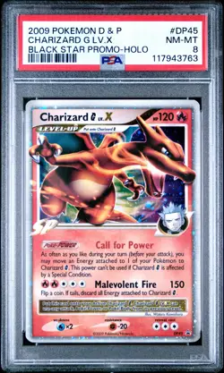 2009 Pokemon DIamond & Pearl Charizard G LV. X #DP45 Black Star Promo-Holo PSA 8 - Image 1