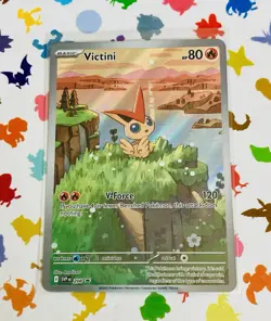 Victini Promo Card 208 Scarlet & Violet Illustration Black Bolt & White Flare - Image 1