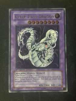 Yugioh Cyber Twin Dragon CRV-EN035 Ultimate Rare 1st Ed VLP - Image 1