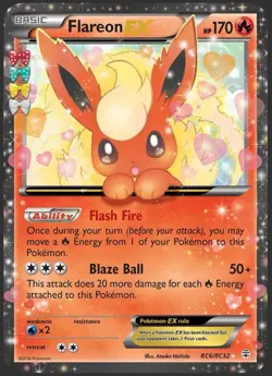 PokÃ©mon TCG Flareon EX Holo Rare Card RC6/RC32 Generations Radiant Collection - Image 1