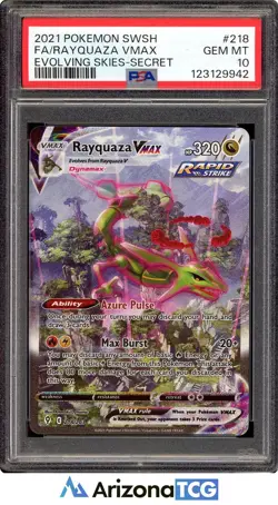 Pokemon 2021 Rayquaza VMAX 218/203 Alt Art Evolving Skies GEM MINT PSA 10 - Image 1