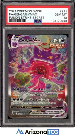 Pokemon 2021 Gengar VMAX 271/264 Alt Art Fusion Strike GEM MINT PSA 10 - Image 1
