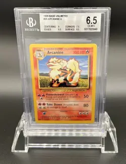 1999 Pokemon Arcanine 023/102 Base Set Regular Beckett (BGS) 6.5 EX-MT+ - Image 1