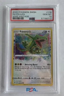 2020 Pokemon Sword & Shield Vivid Voltage Rayquaza Amazing 138/185 #138 PSA 10 - Image 2
