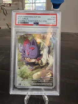 2025 POKEMON SVP EN-SV BLACK STAR PROMO #189 N'S ZORUA POKEMON CENTER PSA 10 - Image 1
