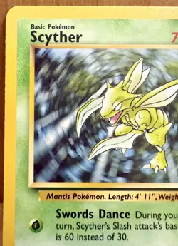 Scyther Pokemon TCG Jungle Set Unlimited 1999 26/64 Non-Holo Rare LP - Image 2
