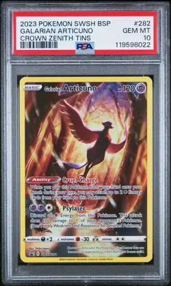PSA 10 2023 POKEMON SWSH BLACK STAR PROMO CROWN ZENITH TINS GALARIAN ARTICUNO - Image 1