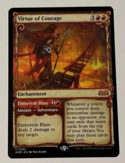 MTG Virtue of Courage (Showcase) Wilds of Eldraine NM - Image 1