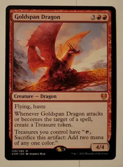 Goldspan Dragon Kaldheim MTG Near Mint  - Image 1