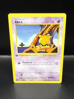 Pokemon Card - Abra Base Set (Shadowless) 43/102 1st Edition - Image 2