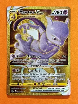 Mewtwo VStar 086/078 - Gold Secret Rare Holo - GO Pokemon TCG - MP - Image 1