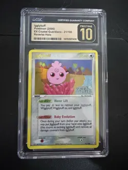 Pokemon Igglybuff 21/100 Reverse Holo EX Crystal Guardians - CGC 10 PRISTINE - Image 1