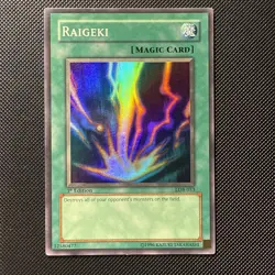 Raigeki LOB-053 1st Edition Super Rare Yugioh LP - Image 1
