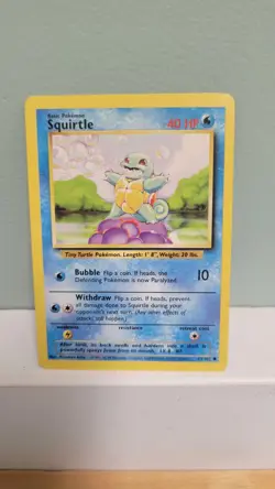 Pokemon TCG Squirtle 63/102 Base Set Unlimited Regular Vintage LP - Image 1