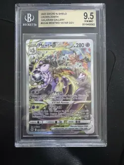 2023 POKEMON SWORD & SHIELD CROWN ZENITH #GG44 FULL ART/MEWTWO VSTAR BGS 9.5 - Image 1