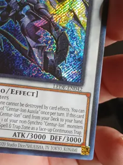 Yugioh Centur-Ion Auxila LEDE-EN042 Secret Rare 1st Edition NM - Image 4