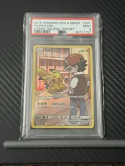 2019 Pokemon Sun & Moon FA/Pikachu Cosmic Eclipse Secret Card 241/236 PSA 9 - Image 1