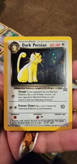 Dark Persian 17 Holo Black Star Promo WOTC Pokemon Card - Image 1