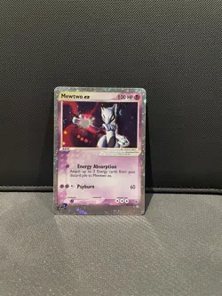 Pokemon Card Ruby and Sapphire Mewtwo EX 101/109 SWIRL LP-MP Condition - Image 1