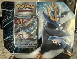 Pokemon TCG V Strikers EMPOLEON V Tin 5 Booster Card Packs Factory Sealed NEW - Image 1