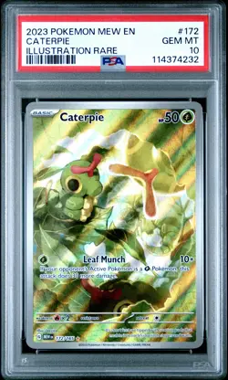 2023 POKEMON MEW EN-151 ILLUSTRATION RARE #172 CATERPIE PSA 10 - Image 1