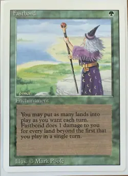 Fastbond Revised MTG Magic The Gathering Reserve List Vintage Card NM 4th Ed #3 - Image 1