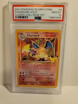 PSA 10 Charizard 4/102 Pokemon Celebrations Holo Classic Collection 2021 GEM MT - Image 1