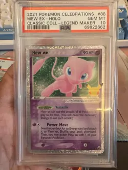PSA 10 MEW 88 EX-HOLO CLASSIC COLL-LEGEND MAKER POKEMON CELEBRATIONS - Image 1