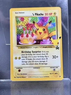 Pokemon Pikachu Birthday 24/53 Celebrations: Classic Collection Holo - Image 1