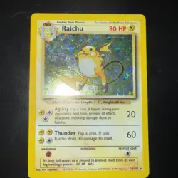 Pokemon TCG Base Set (Shadowless) First Edition Raichu (14/102) Moderate Play - Image 1