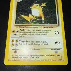 Pokemon TCG Base Set (Shadowless) First Edition Raichu (14/102) Moderate Play - Image 4