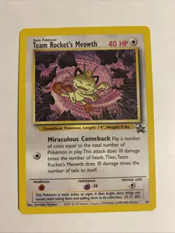 Pokemon Card - Team Rocket's Meowth WOTC Black Star Promo #18 - Image 1
